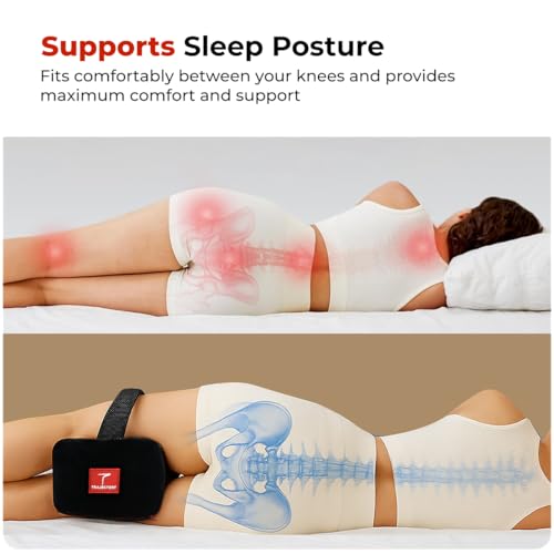 Trajectory Knee Pain Relief Knee Pillow-Knock Knee Corrector Leg Pillow for Sleeping-Side Sleeper Cushion-Sciatica Pain Relief-Hip Pain Support Pillow-Memory Foam Orthopedic Knee Pillow Black - Image 3