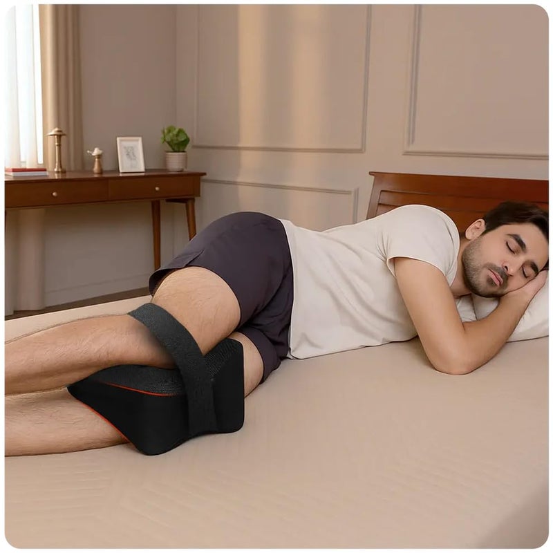 Trajectory Knee Pain Relief Knee Pillow-Knock Knee Corrector Leg Pillow for Sleeping-Side Sleeper Cushion-Sciatica Pain Relief-Hip Pain Support Pillow-Memory Foam Orthopedic Knee Pillow Black - Image 2