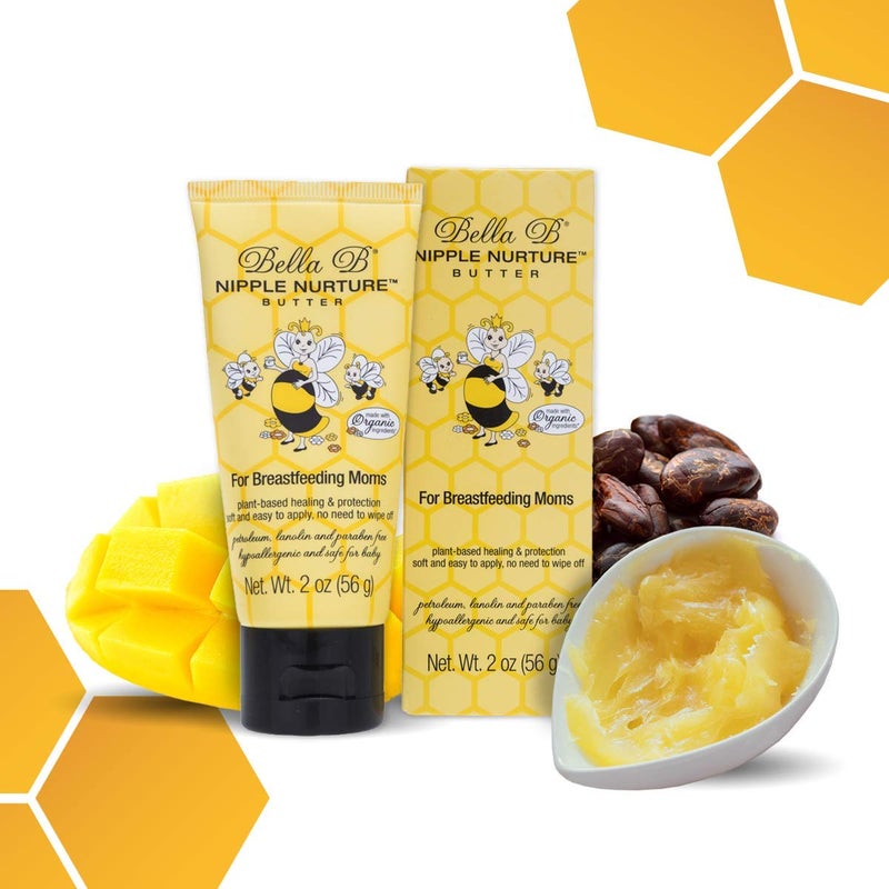 Bella B Nurturing oz  Organic Nipple Cream For Breastfeeding  Natural Nipple Cream For Breastfeeding Organic Nipple Butter Fragrance Free 2 Ounce - Image 1