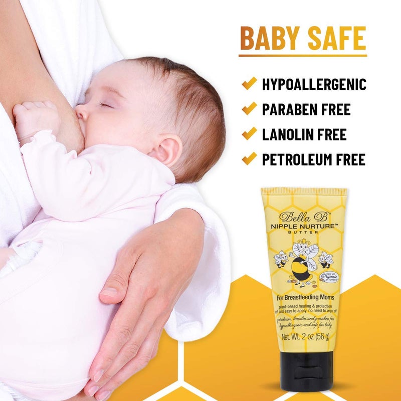 Bella B Nurturing oz  Organic Nipple Cream For Breastfeeding  Natural Nipple Cream For Breastfeeding Organic Nipple Butter Fragrance Free 2 Ounce - Image 5