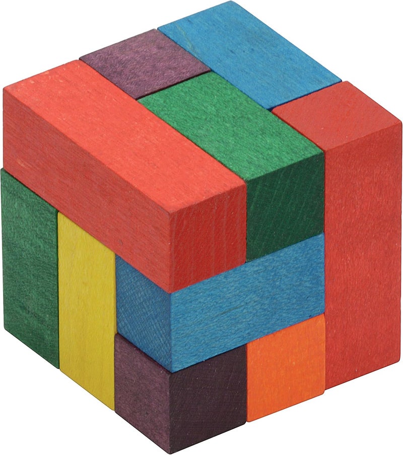 Maple Landmark Color Soma Cube Puzzle - Educational Wooden Toy for Ages 8 and Up - Image 1