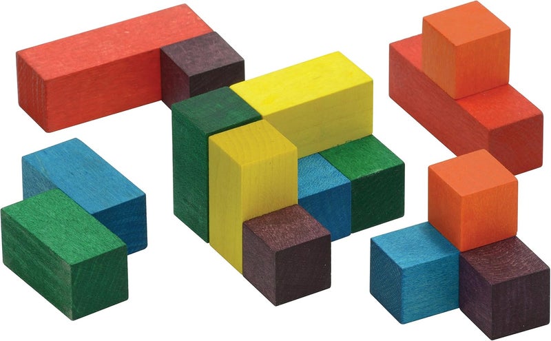 Maple Landmark Color Soma Cube Puzzle - Educational Wooden Toy for Ages 8 and Up - Image 2