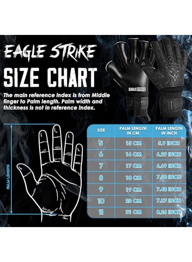 Eagle Strike Soccer Goalie Gloves with Removable Finger Protection, 4mm German Giga Latex, White - Image 2