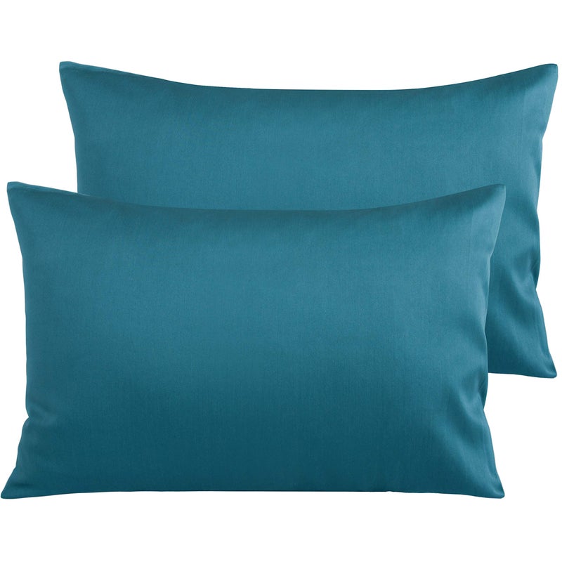 NTBAY Egyptian Cotton Queen Pillowcases - Set of 2  500 Thread Count Cotton Pillowcases - Soft and Breathable Envelope Closure Pillow Cases - 20x30 Pillow Covers for Bed  Slate Blue - Image 1