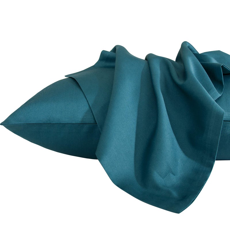 NTBAY Egyptian Cotton Queen Pillowcases - Set of 2  500 Thread Count Cotton Pillowcases - Soft and Breathable Envelope Closure Pillow Cases - 20x30 Pillow Covers for Bed  Slate Blue - Image 4