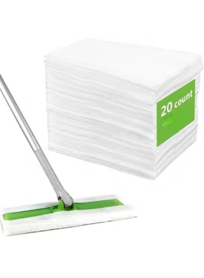 Large Wet Mop Cloths 20 Counts – XL Disposable Mop Refills 21 x 40 cm, Compatible with Sweeper for Deep Cleaning Wood, Tile, and Hardwood Floors - Image 1