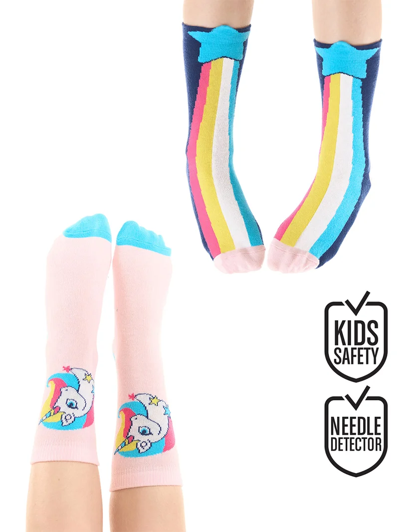 دينوكيدس طقم جوارب بناتي بنجوم قوس قزح