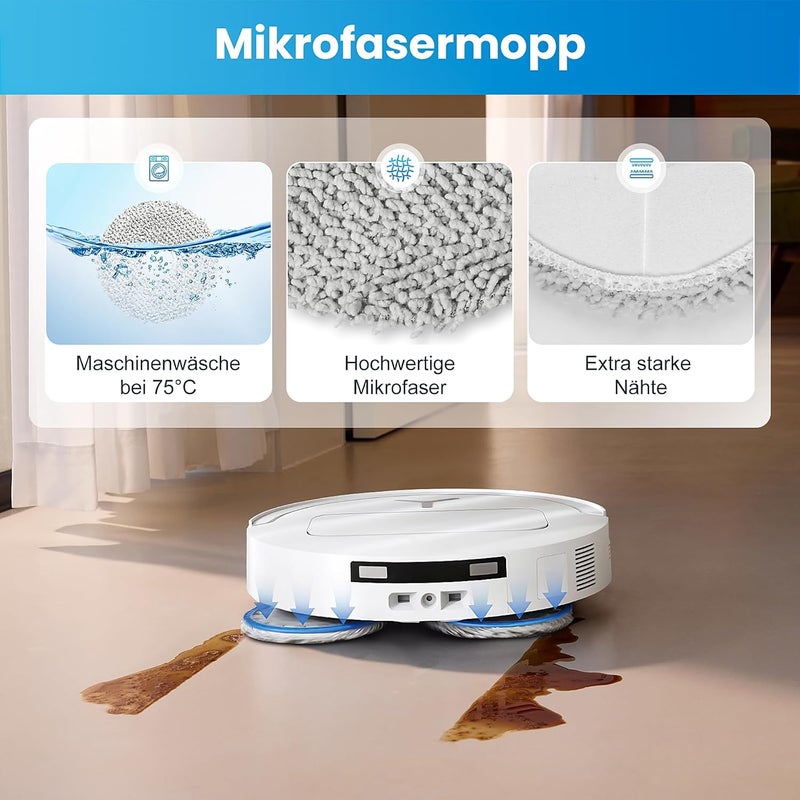 عبوة تحتوي على 24 قطعة إكسسوار لمكنسات الروبوت Ecovacs Deebot T50 MAX PRO Omni / T50 PRO Omni، تشمل قطعة فرشاة رئيسية واحدة، و6 مناديل ممسحة، و6 أكياس للغبار، و4 فلاتر، و6 فرشاة جانبية، وفرشاة تنظيف واحدة. - Image 5