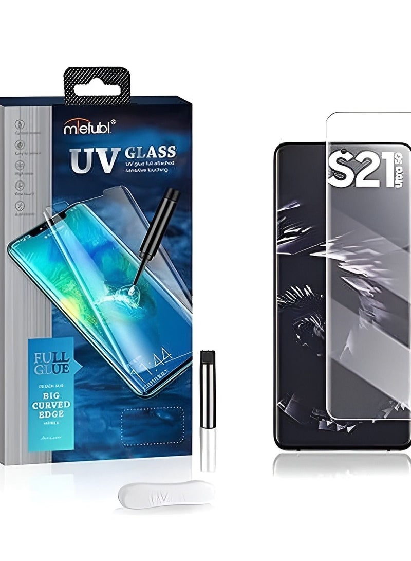 اسكرينة زجاج حراري UV لهاتف Samsung Galaxy S21 Ultra حماية كاملة للشاشة - Image 1