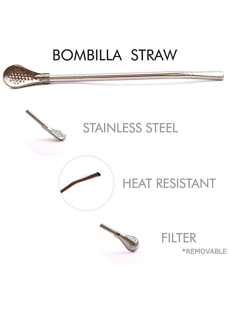 Silicone Mate Gourd Cups Set, Reusable, with Stainless Steel Straw Filter, 180ml Capacity, BPA Free, Easy Clean, Black - Image 4