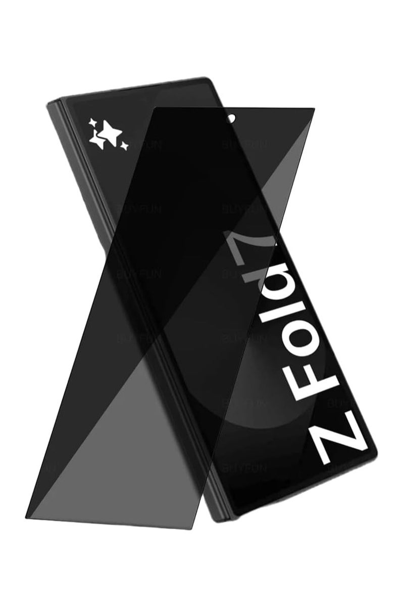 Muzz حماية شاشة لجهاز سامسونج جالكسي زد فولد 7 زجاج مقسى 9H صلابة 2.5D منحني مضاد للخدش خالي من الفقاعات لجهاز زد فولد 7 5G زجاج خصوصية عبوة واحدة - Image 1