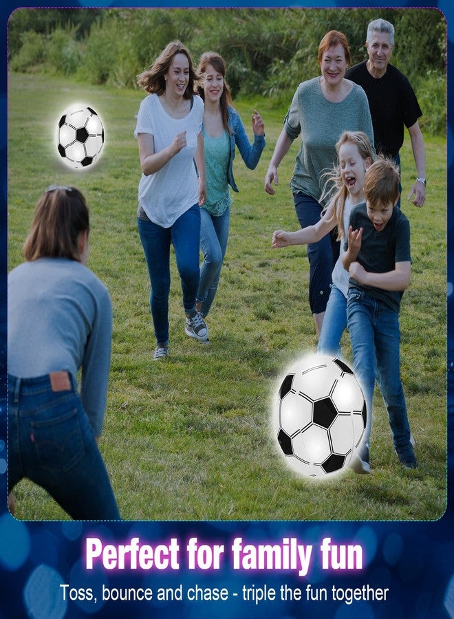 Zhanmai 10 Pcs Inflatable Soccer Balls, Glow in The Dark Beach Balls Bouncing Sports Light up Swimming Pool Toys for Soccer Birthday Party Decorations Favors - Image 5