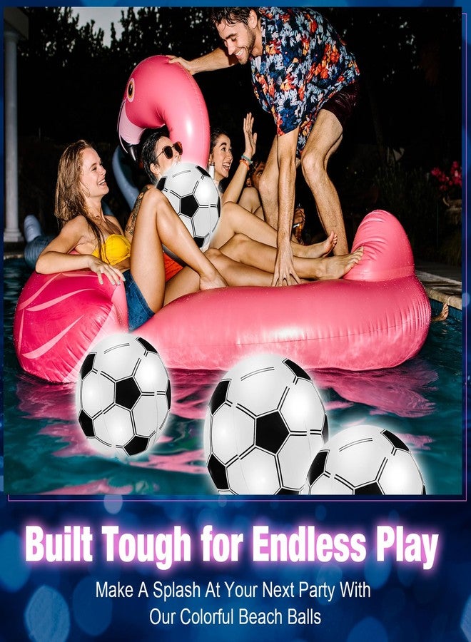 Zhanmai 10 Pcs Inflatable Soccer Balls, Glow in The Dark Beach Balls Bouncing Sports Light up Swimming Pool Toys for Soccer Birthday Party Decorations Favors - Image 4