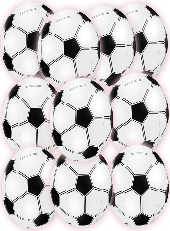 Zhanmai 10 Pcs Inflatable Soccer Balls, Glow in The Dark Beach Balls Bouncing Sports Light up Swimming Pool Toys for Soccer Birthday Party Decorations Favors - Image 1