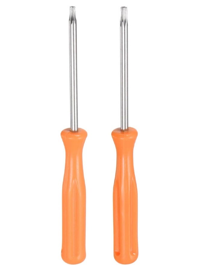 2pcs T8H Carbon Steel Non-Magnetic Security  Point Head Precision Screw Driver with Non-slip Handle for Appliances Repair Improvement - Image 1