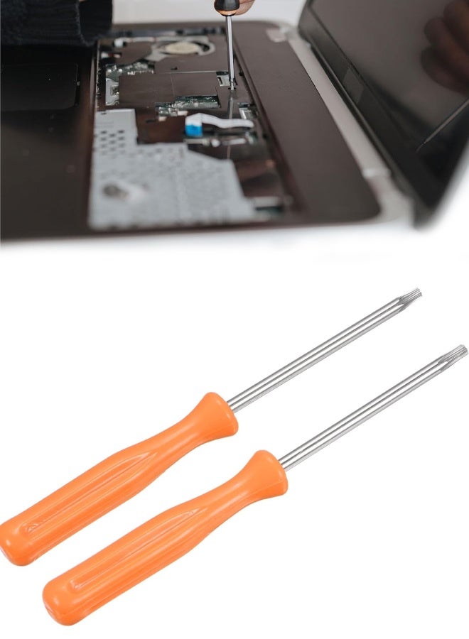 2pcs T8H Carbon Steel Non-Magnetic Security  Point Head Precision Screw Driver with Non-slip Handle for Appliances Repair Improvement - Image 1
