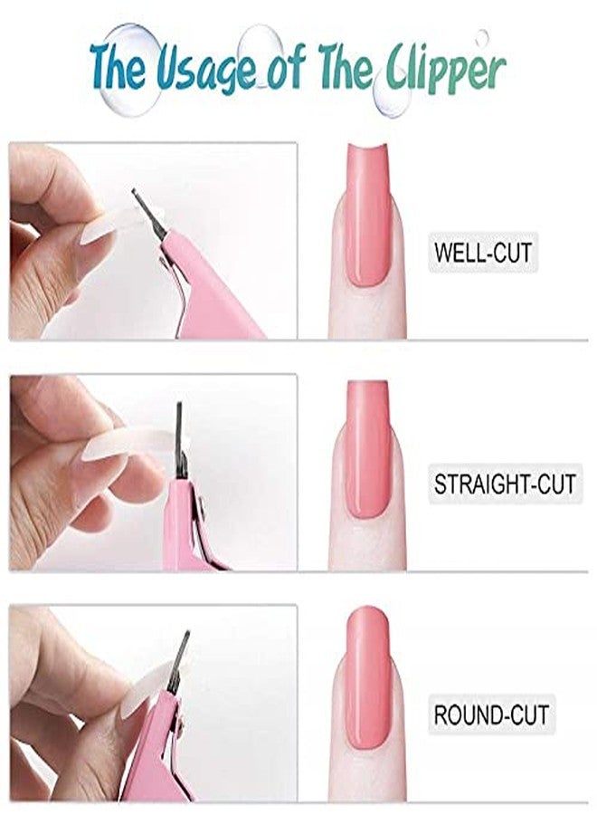 Belicia 100 PCS Fake Nail Acrylic French Half Cover Nail Tips 10 sizes ABS Natural Color Nails Tips Stainless Steel Nail Clipper Set For Gift Makeup Beliciaily DIY Art - Image 5