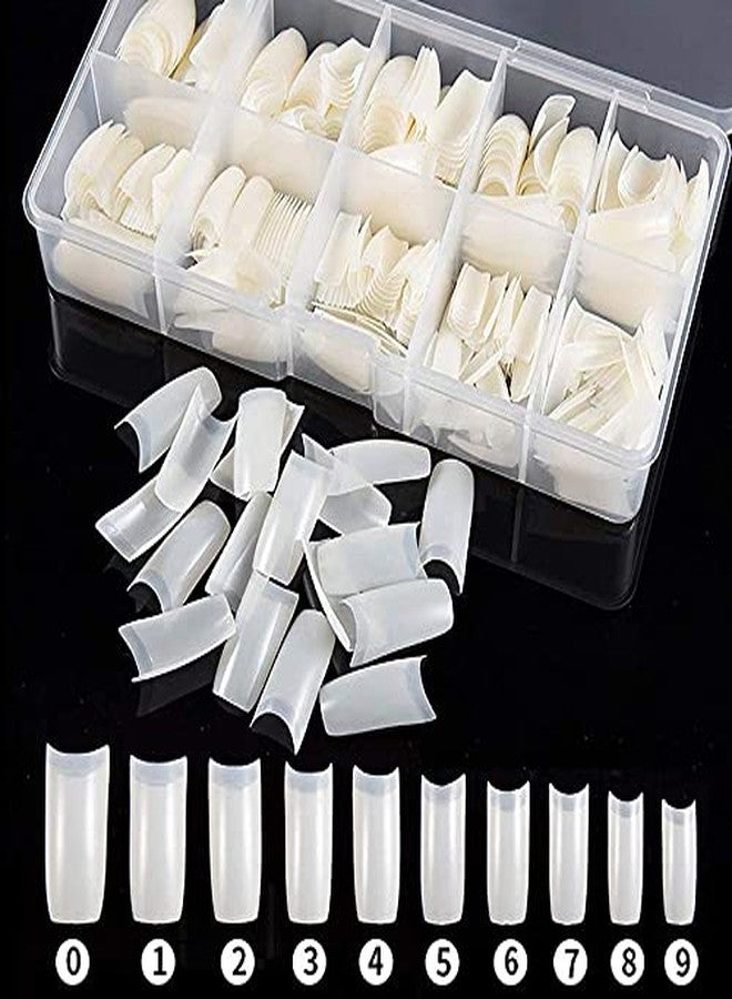Belicia 100 PCS Fake Nail Acrylic French Half Cover Nail Tips 10 sizes ABS Natural Color Nails Tips Stainless Steel Nail Clipper Set For Gift Makeup Beliciaily DIY Art - Image 2