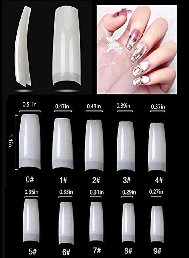 Belicia 100 PCS Fake Nail Acrylic French Half Cover Nail Tips 10 sizes ABS Natural Color Nails Tips Stainless Steel Nail Clipper Set For Gift Makeup Beliciaily DIY Art - Image 4