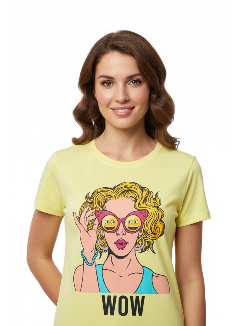 Emoji T SHIRT LADIES EMOJI GRAPHICS S/S GB - Image 1