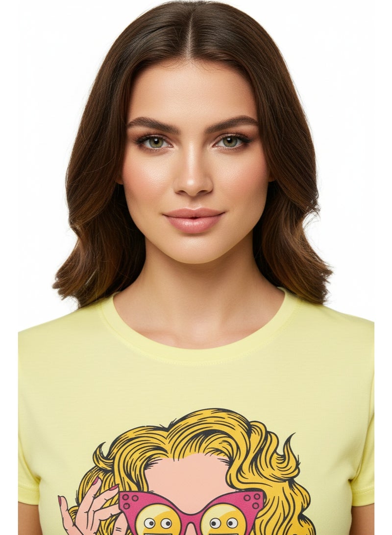 Emoji T SHIRT LADIES EMOJI GRAPHICS S/S GB - Image 4