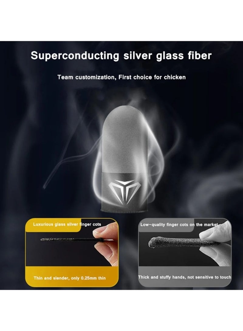 2 Pairs Gamer Finger Sleeves, Sweatproof and Breathable Gaming Finger Covers for Mobile Games, Anti-Sweat Touchscreen Fingertip Covers for Android/iOS, Comfortable & Durable, Includes  Metal Storage Box  - Image 3