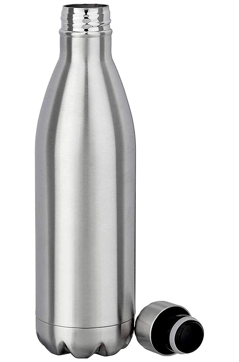 SHB SHB Double Wall Vacuum Insulated Stainless Steel Hot and Cold Water BottleTravel Thermos Flask1000 ml Silver 1000ML 