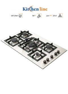 kitchen Line Surface 5 Gas Stove - 90 cm - Separate Medium - Italian - Steel - J5020  - Image 1