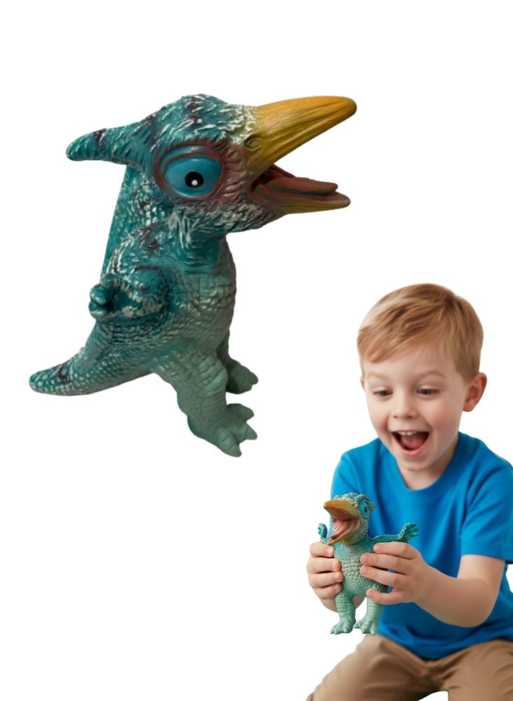 بريميم لعبة ديناصور بتيروصور أزرق صغير للأطفال - شخصية ديناصور خيالية لطيفة بعيون كبيرة، لعبة حيوان تفاعلية للأطفال الصغار، للعب التخيلي وهدية رائعة - Image 1