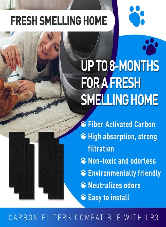 KOTESLLOE Carbon Filters for Litter Box Automated, 6 Pack Replacement Filters 9"×3" Thickened Type, Activated Carbon Filters Absorb Odor & Dust Control Moisture - Image 2