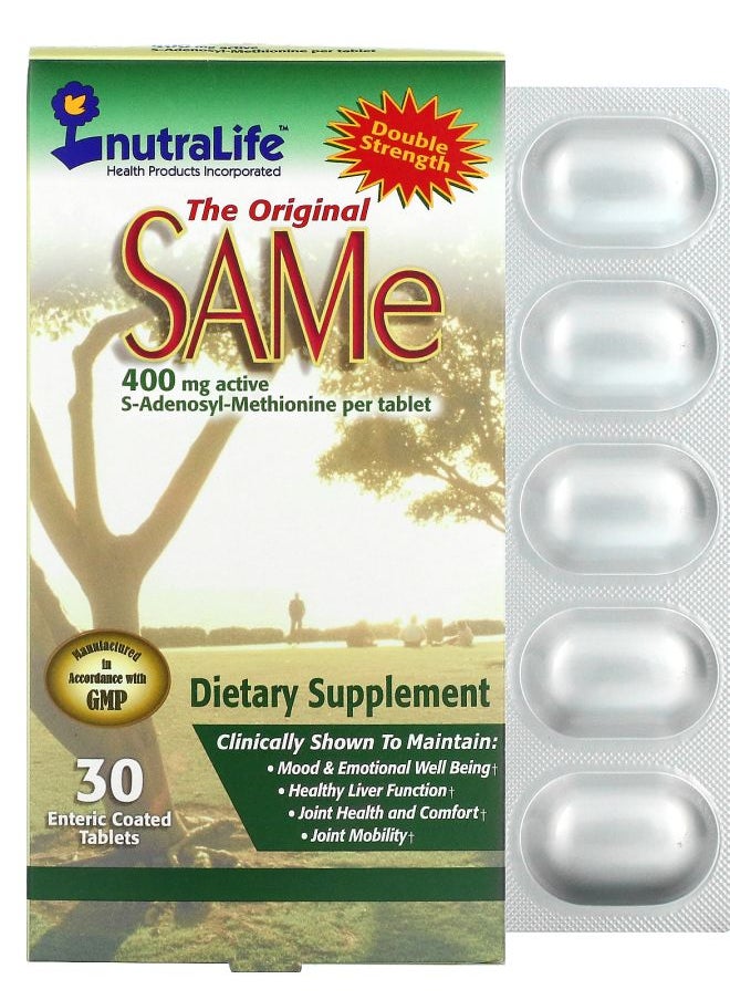 Nutralife - SAMe (Disulfate Tosylate) 400 mg 30 Enteric Coated Tablets - Image 1