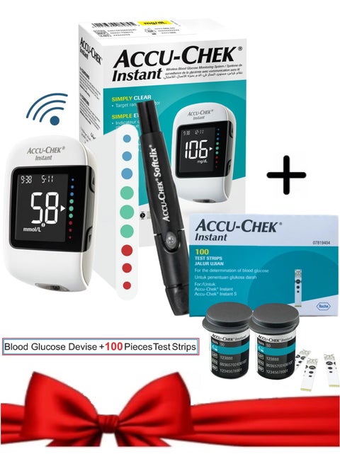 Instant Bundle Blood Glucose Monitoring Kit + 100 Pieces Strips