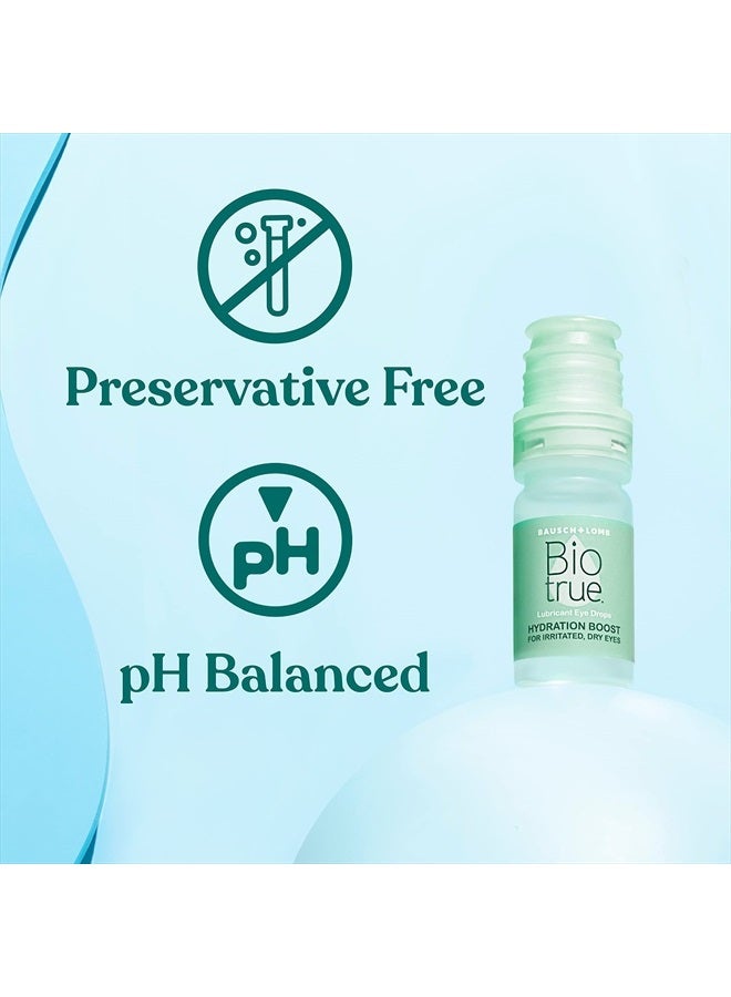 Biotrue Hydration Boost Drops, Soft Contact Lens Friendly for Irritated and Dry Eyes from Bausch + Lomb, Preservative Free, Naturally Inspired, 0.33 FL OZ (10 mL), Pack of 2  - Image 4