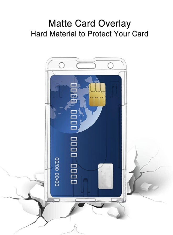 وهاواي 2 Pack Hard Plastic Badge Holders with Heavy Duty Badge Reels,Transparent Thumb Slot PC Hard Plastic Card Protector for Nurse Doctor Teacher Office School Hospitl Credit Card Key(Horizontal) - Image 3