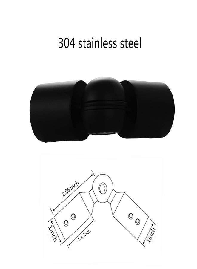 Elifel Window Corner Curtain Rod Connector Set of 2, Adjustable Curtains Rods Connector for Bay Windows Blinds with 1 inch Black Color Metal - Image 2