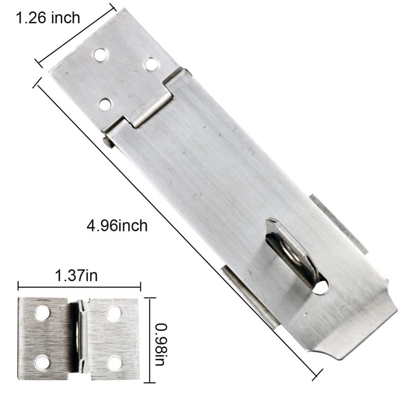 Arlai 4" Stainless Steel Latch Lock Padlock hasp Set, with Screws and Padlock, Your Own Fence Locks gate Lock, for shed Locks with Keys Lock hasp Set - Image 2