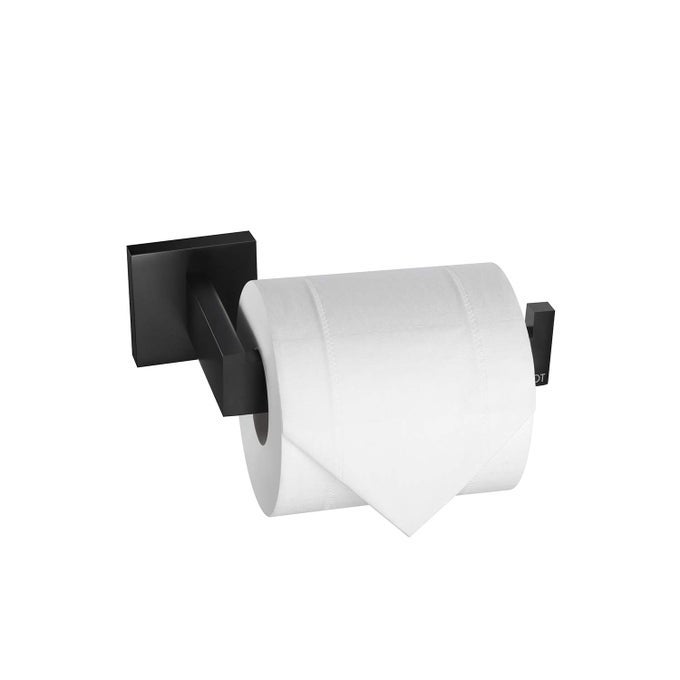 BLACK TOILET PAPER HOLDER MODERN STYLE SQUARE TOILET TISSUE HOLDER FOR BATHROOM TISSUE ROLL HOLDERS WALL MOUNTED MATTE BLACK 071030MB LES SERIES
