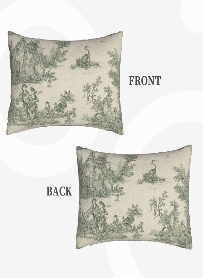 CALHogar Toile Pillow Covers,French Country Decor,Spring Pillow Cover,Green Lumbar Pillow,Decorative Pillows for Bed,Vintage Throw Pillows,Lumbar Pillow Cover 12 * 20 in - Image 4