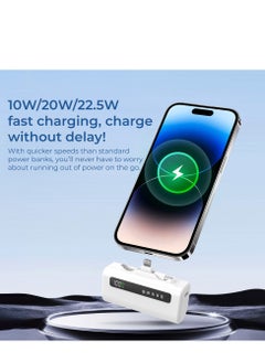 Brave Compact Power Bank 4-in-1 with Charging Station, 4-Pack 5000mAh External Battery Pack, LED Display, Built-in Type-C & Lightning Connectors, 22.5W USB-C Portable Charger, Fast Charging for iPhone 16/15/14/13/12, Samsung S24/S23/S22, iPad Pro, AirPods Pro, Ideal for Home, Office, Cafe, Hotel, Restaurant, Travel & More (White)  - Image 4
