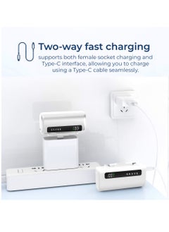Brave Compact Power Bank 4-in-1 with Charging Station, 4-Pack 5000mAh External Battery Pack, LED Display, Built-in Type-C & Lightning Connectors, 22.5W USB-C Portable Charger, Fast Charging for iPhone 16/15/14/13/12, Samsung S24/S23/S22, iPad Pro, AirPods Pro, Ideal for Home, Office, Cafe, Hotel, Restaurant, Travel & More (White)  - Image 5