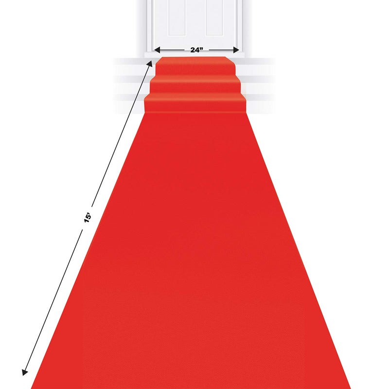 Beistle Red Carpet Runners - 2-Pack Hollywood Party Aisle Decorations with Double Stick Tape for Awards Night, Movie Theme Parties, Gala Entrances, VIP Walkways & Glamorous Events, 24" x 15' - Image 4