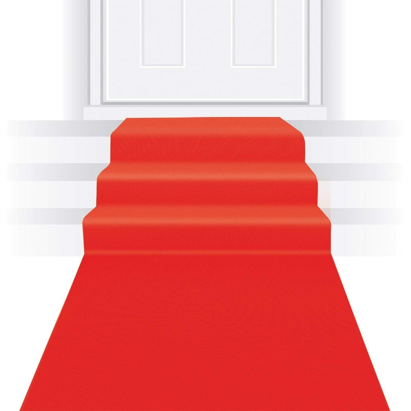 Beistle Red Carpet Runners - 2-Pack Hollywood Party Aisle Decorations with Double Stick Tape for Awards Night, Movie Theme Parties, Gala Entrances, VIP Walkways & Glamorous Events, 24" x 15' - Image 2