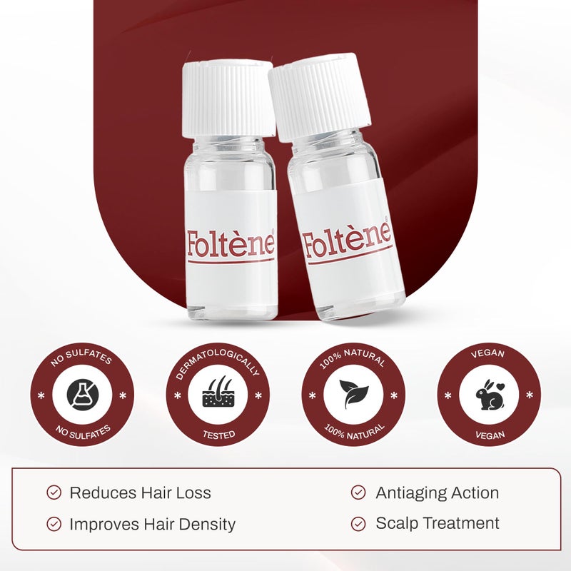 FOLTENE Scalp & Hair Regrowth Treatment â€“ Revitalizing Hair Growth Serum for Men to Strengthen, Restore Fullness, and Reduce Thinning â€“ Advanced Care for Healthier, Thicker Strands (12 Vials) - Image 2