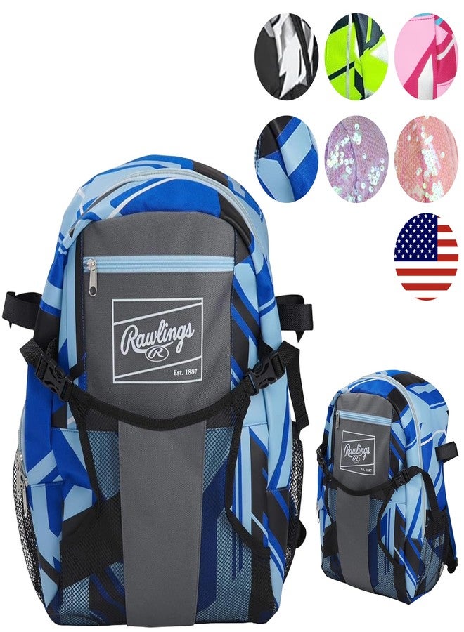 Rawlings رولينغز | حقيبة ظهر معدات ريمكس | كرة البيسبول والكرة اللينة للشباب | أزرق ملكي - Image 1