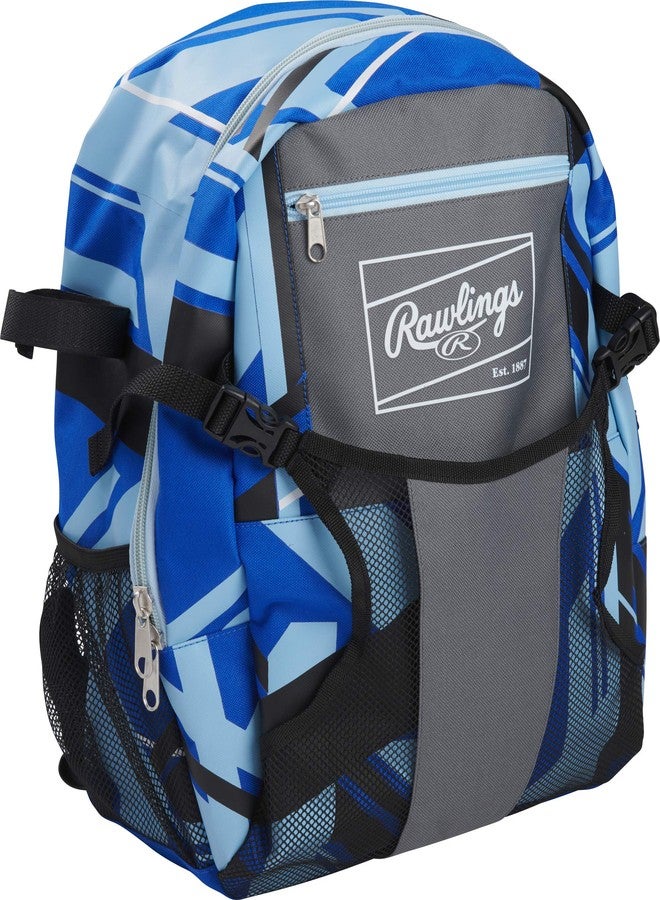 Rawlings رولينغز | حقيبة ظهر معدات ريمكس | كرة البيسبول والكرة اللينة للشباب | أزرق ملكي - Image 3