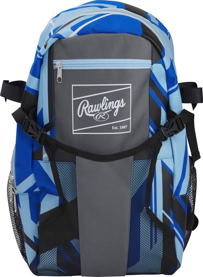 Rawlings رولينغز | حقيبة ظهر معدات ريمكس | كرة البيسبول والكرة اللينة للشباب | أزرق ملكي - Image 2
