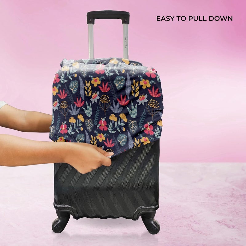 nasher miles Polyester Hard 6 inch Suitcase(NM Luggage Cover Floral 20_Multicolor) - Image 3