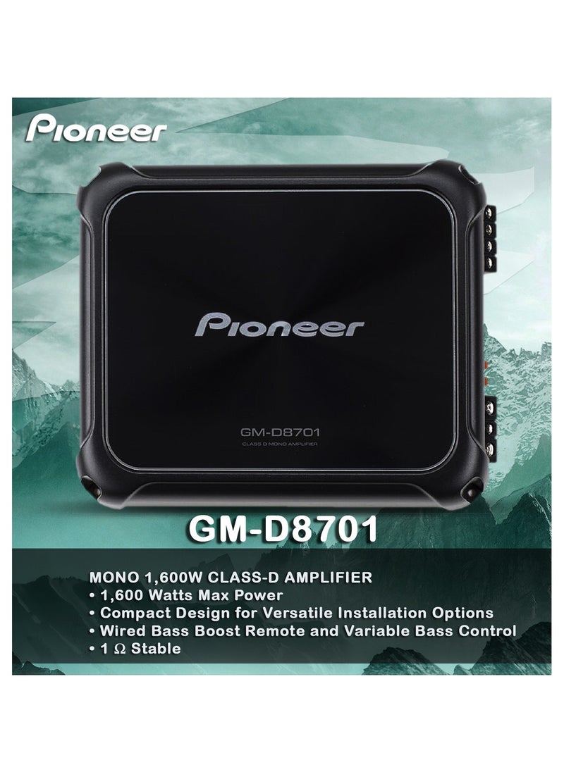 Pioneer - Pioneer Gm-D8701 1600W Class D Mono Amplifier With Bass Boost Remote - Image 1