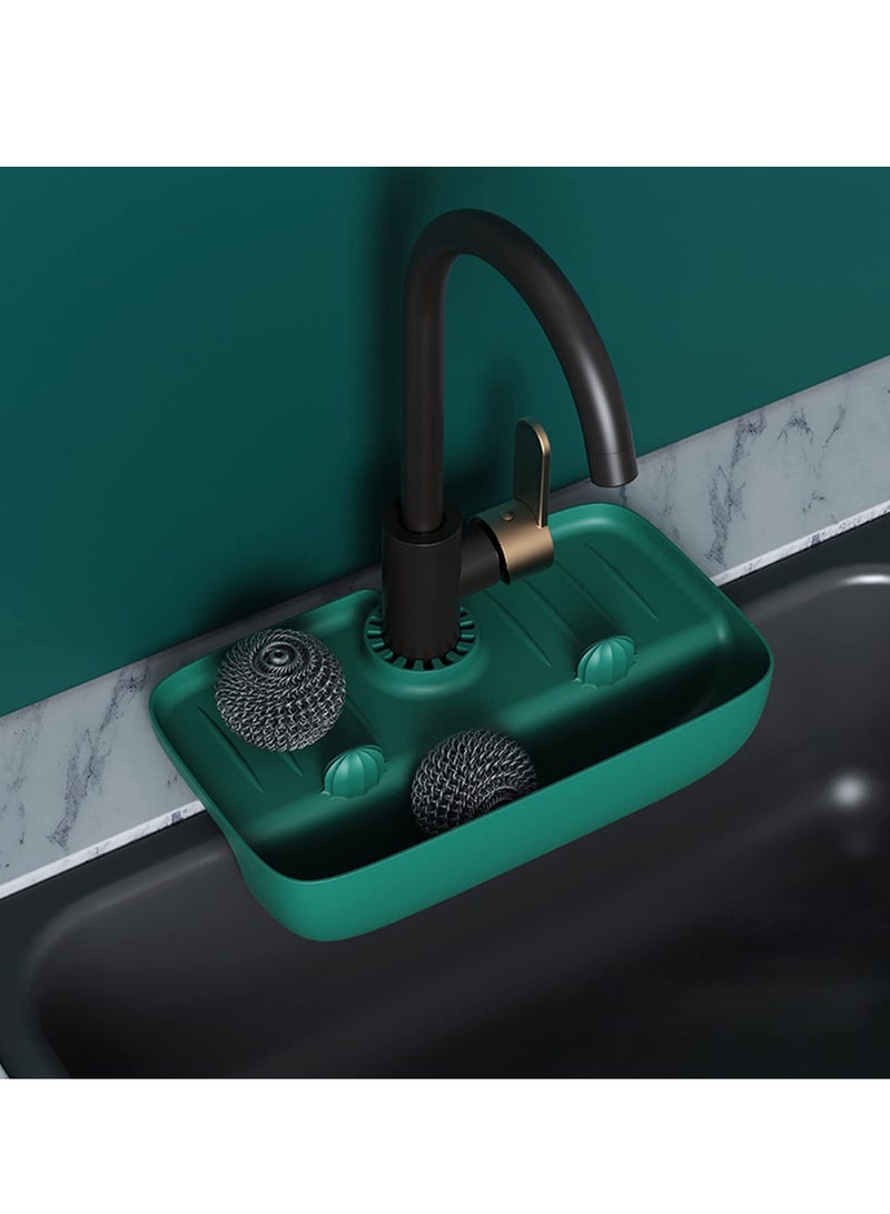 SYOSI SYOSI Kitchen Sink Splash Guard, Silicone Faucet Mat Sink Water Splash Guard Sink Draining Pad Behind Faucet Kitchen Sink Accessories Sink Tray Holder Drain Basket  - Image 2