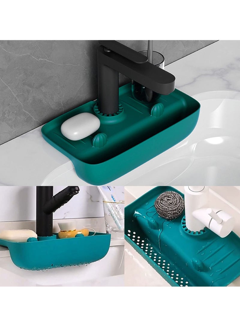 SYOSI SYOSI Kitchen Sink Splash Guard, Silicone Faucet Mat Sink Water Splash Guard Sink Draining Pad Behind Faucet Kitchen Sink Accessories Sink Tray Holder Drain Basket  - Image 4